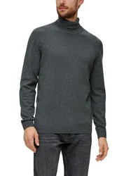 s.Oliver Strickpullover Longpullover Dunkelgrau/Grau/Dunkelblau/Hellgrau