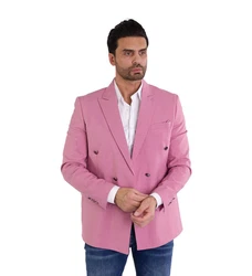 Denim Distriqt Sakko Feiner Herren Zweireiher Sakko Rosa (50)