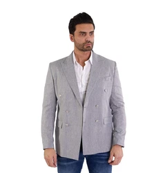 Denim Distriqt Sakko Feiner Herren Zweireiher Sakko Grau