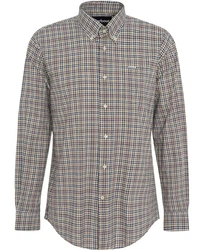 Barbour Flanellhemd Durand Rot/Beige/Hellblau