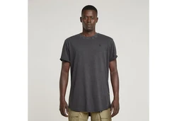 G-STAR T-Shirt Text Back Overdyed Lash Dunkelgrau/Hellgrau/Khaki/Grau/Schwarz