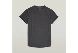 G-STAR T-Shirt Text Back Overdyed Lash Dunkelgrau/Hellgrau/Khaki/Grau/Schwarz