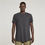 G-STAR T-Shirt Text Back Overdyed Lash Dunkelgrau/Hellgrau/Khaki/Grau/Schwarz