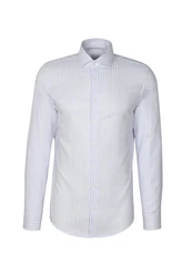 seidensticker Langarmhem Hemd - Shaped Fit Hellblau/Blau/Grau/Weiß