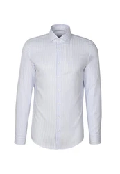 seidensticker Langarmhem Hemd - Shaped Fit Hellblau/Blau/Grau/Weiß