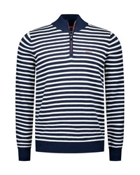 New Zealand Auckland Strickpullover Edgar Dunkelblau/Hellblau/Blau