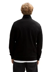 TOM TAILOR Denim Sweatjacke mit Stehkragen Schwarz