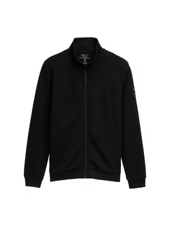 TOM TAILOR Denim Sweatjacke mit Stehkragen Schwarz