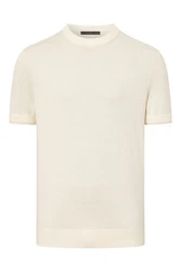 Windsor Kurzarmshirt Poloshirt Cashmilo-T Regular Fit Weiß/Khaki/Beige