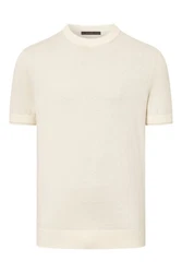 Windsor Kurzarmshirt Poloshirt Cashmilo-T Regular Fit Weiß/Khaki/Beige
