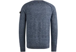 PME LEGEND Strickpullover Regular Fit Dunkelblau/Grau