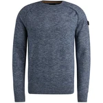 PME LEGEND Strickpullover Regular Fit Dunkelblau/Grau