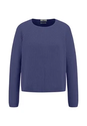 FYNCH-HATTON Strickpullover Basic Pullover Regular Fit Blau/Dunkelblau/Lila/Fliederfarben