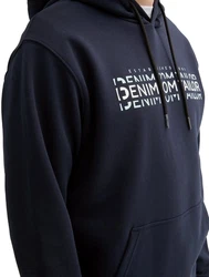 TOM TAILOR Denim Sweatshirt Hoodie mit Logo Print marine/mint/wei