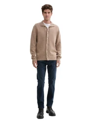 TOM TAILOR Strickjacke mit Knopfleiste Beige/Braun