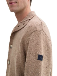 TOM TAILOR Strickjacke mit Knopfleiste Beige/Braun