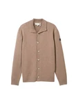 TOM TAILOR Strickjacke mit Knopfleiste Beige/Braun