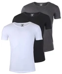 Young & Rich T-Shirt Herren Uni Basic 1702 Rundhalsausschnitt Kurzarm Slim Fit Schwarz/Dunkelgrau/Grau/Hellgrau