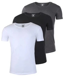 Young & Rich T-Shirt Herren Uni Basic 1702 Rundhalsausschnitt Kurzarm Slim Fit Schwarz/Dunkelgrau/Grau/Hellgrau