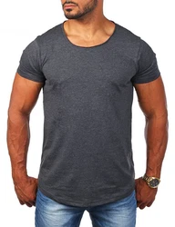 Young & Rich T-Shirt Herren Uni Basic 1702 Rundhalsausschnitt Kurzarm Slim Fit Dunkelgrau/Grau