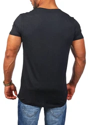 Young & Rich T-Shirt Herren Uni Basic 1702 Schwarz/Grau/Dunkelblau