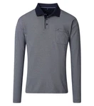 CASAMODA Langarmshirt Poloshirt Dunkelblau/Grau/Blau