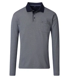 Langarmshirt Polo-Shirt unifarben