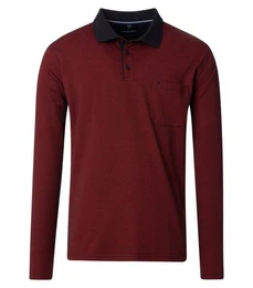 Langarmshirt Polo-Shirt unifarben
