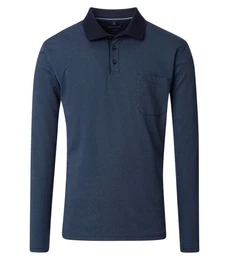Langarmshirt Polo-Shirt unifarben