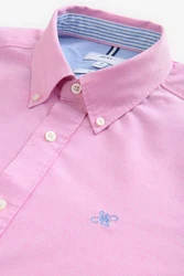 Next Langarmhemd Slim Fit Oxfordhemd Rosa/Lila