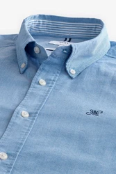 Next Langarmhemd Slim Fit Oxfordhemd Blau/Hellblau/Dunkelblau
