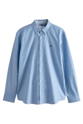 Next Langarmhemd Slim Fit Oxfordhemd Blau/Hellblau/Dunkelblau