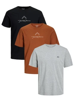 Jack & Jones T-Shirt INFINITY Multipack Orange/Rot Jack & Jones T-Shirt INFINITY Multipack Orange/Rot