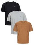 Jack & Jones T-Shirt INFINITY Multipack Grau/Khaki/Beige/Rot/Orange/Braun