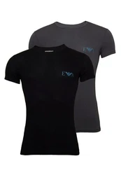 Emporio Armani T-Shirt Kurzarmshirt 2 Pack Dunkelblau/Weiß