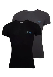 Emporio Armani T-Shirt Kurzarmshirt 2 Pack Dunkelblau/Weiß Emporio Armani T-Shirt Kurzarmshirt 2 Pack Dunkelblau/Weiß