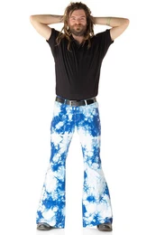 Schlaghose Herren Batik blau wei