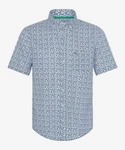 Brax Kurzarmhemd Hellblau/Blau/Türkis