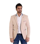 Denim Distriqt Jerseysakko Sportliches Herren Jersey Sakko mit besonderen Details Beige