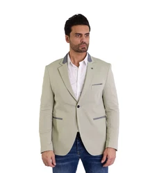 Denim Distriqt Jerseysakko Sportliches Herren Jersey Sakko mit besonderen Details Light Moss (50)