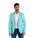 Denim Distriqt Jerseysakko Sportliches Herren Jersey Sakko mit besonderen Details Aquamarin (58)
