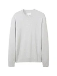 TOM TAILOR DENIM Strickpullover Pullover STRUCTURED BASIC Grau/Hellgrau