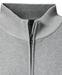 Pierre Cardin Steppweste Strickjacke mit Stehkragen Regular Fit Hellgrau/Grau/Dunkelgrau