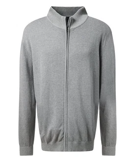 Pierre Cardin Steppweste Strickjacke mit Stehkragen Regular Fit Hellgrau/Grau/Dunkelgrau
