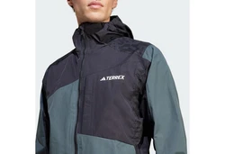 adidas TERREX Hybridjacke XPERIOR RAIN.RDY REGENJACKE Grün/Dunkelblau/Dunkelgrün/Grau