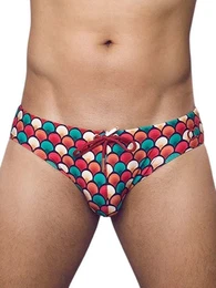 Badehose Print V10 Swim Brief Retro Red L