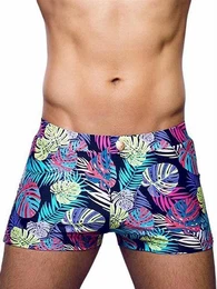 Badehose Print Bondi Bar Beach Swim Trunks Monstera Black (Series 2) S