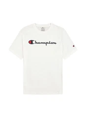 Champion T-Shirt Kurzarmshirt Beige/Rot/Weiß/Creme