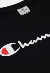 Champion T-Shirt Kurzarmshirt Schwarz/Beige
