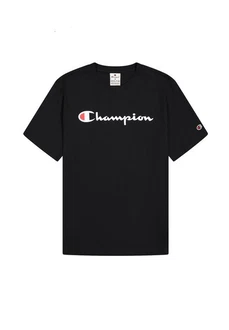 Champion T-Shirt Kurzarmshirt Schwarz/Beige Champion T-Shirt Kurzarmshirt Schwarz/Beige